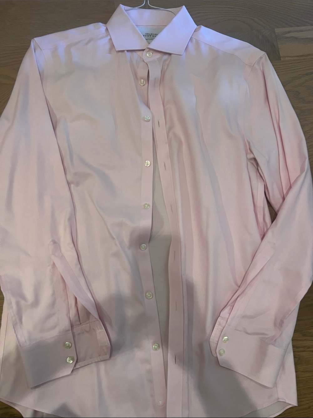 Charles Tyrwhitt Pale Pink Spread Collar Dress Shirt 16 34